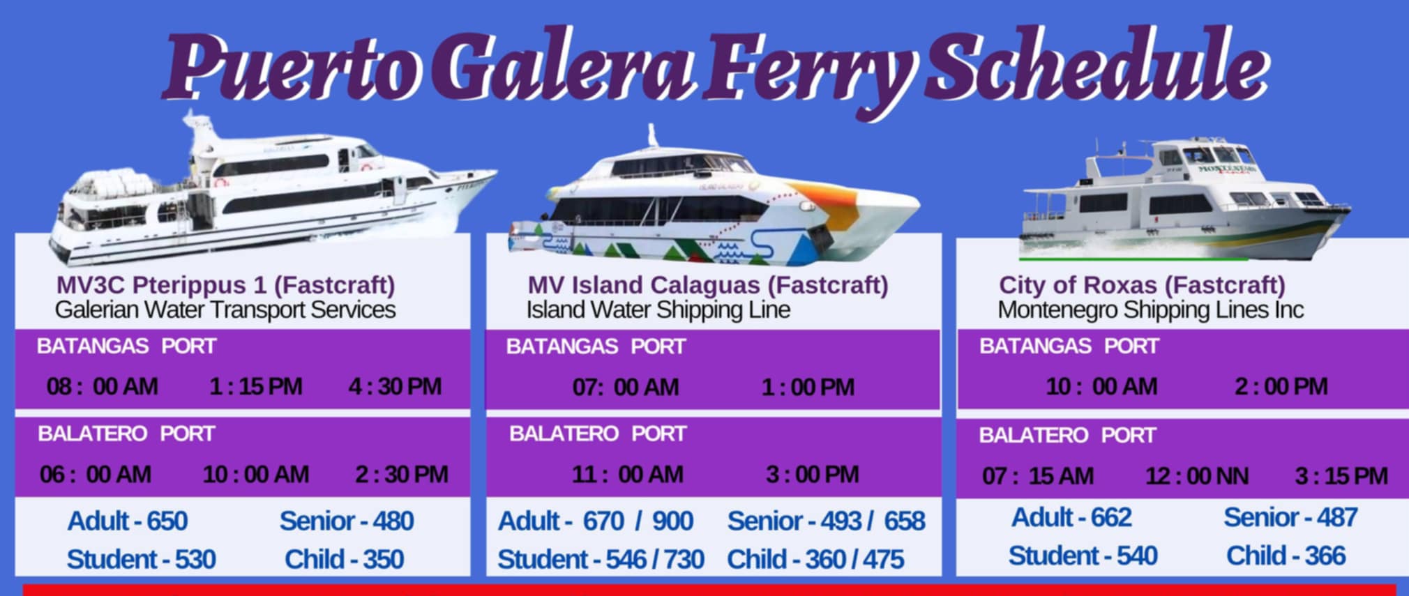 Puerto Galera ferry schedule